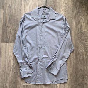 Gray men’s dress shirt, barre cuff